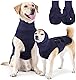 QKEPCY Hundemantel mit Beruhigender Kapuze Anti Stress Weste Hund Weich und Bequem zur Linderung von Angst Reduziert Lärm für Mittelgroße Grosse Hunde (Marineblau-M)