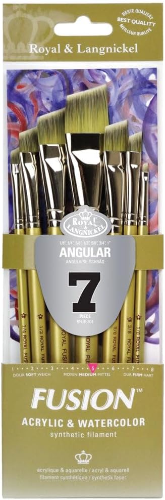Royal and Langnickel Fusion Angular Brush Set (Pack of 7)