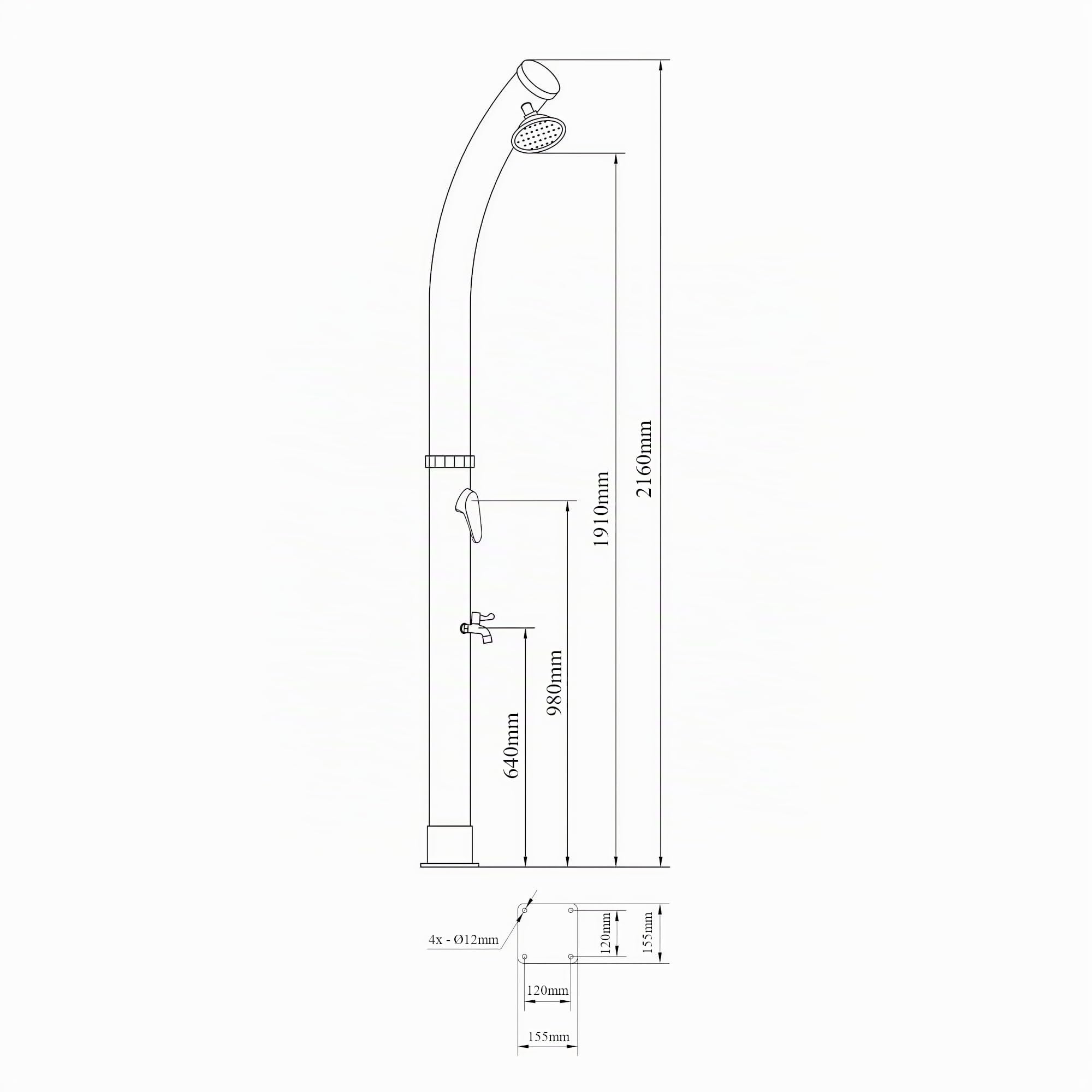 casa.pro Douche Solaire de Jardin Extérieure Réservoir d'eau 18L avec Pomme de Douche Pivotant Robinet pour Pieds Température Réglable Max. 60°C sans Raccordement Électrique Résistant Jardin Piscine