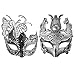 Silver / Black Flying Butterfly Women Mask & Silver Roman Warrior Men Mask Venetian Couple Masks For Masquerade / Party / Ball Prom / Mardi Gras / Wedding / Wall Decoration