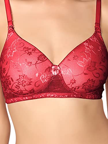 Image of SONARI Demi Cup Bra | Padded, Lacey net, Comfortable Nylon Material, Non Wired, Removable and Adjustable Bra Straps, Demi Cup, Hook and Eye Closure, Hand Washable - Soda