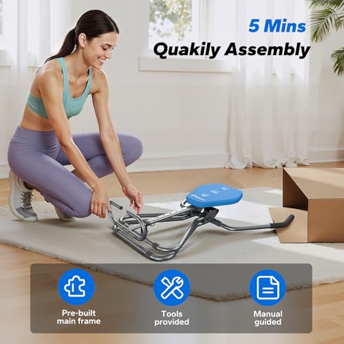 MERACH Ab Machine, All in One Ab Trainer for Core and Balance Workout, Easy Setup & Foldable Ab Crunch Machine, 300 LBS Loading Capacity Exercise Equipment at Home Gym(Black)