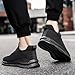 XKOWUO Mens Running Shoes Slip On Walking Sneakers Tennis Gym Shoes Casual Road Fashion Breathable Lightweight Workout Sport Black Size US 10
