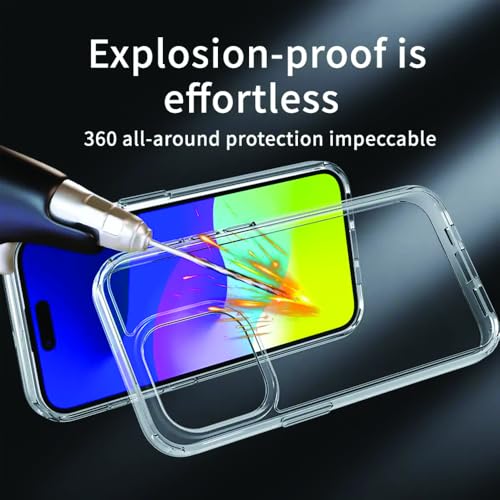 Image of amazon basics Ultra-Hybrid Crystal Clear Back Case Cover for iPhone 16 | Shockproof Design | Camera Protection Bump | Hard Clear Back | Bumper Case Cover for iPhone 16 (PC & TPU, Transparent)