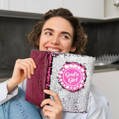 Diario personal God's Girl reversible con lentejuelas rosa miniatura 7