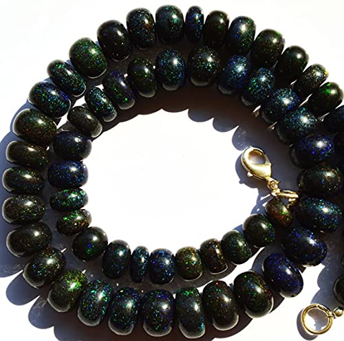 Perles opale noire matricielle lisse 8-11mm de LKBEADS fil de 16.5 pouces