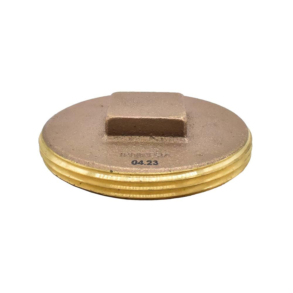 Thrifco Plumbing 6744295 4 Inch Brass Sq. Hd. C.O. Plug