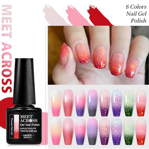 Set de 8 esmaltes de gel que cambian de color MEET ACROSS miniatura 5