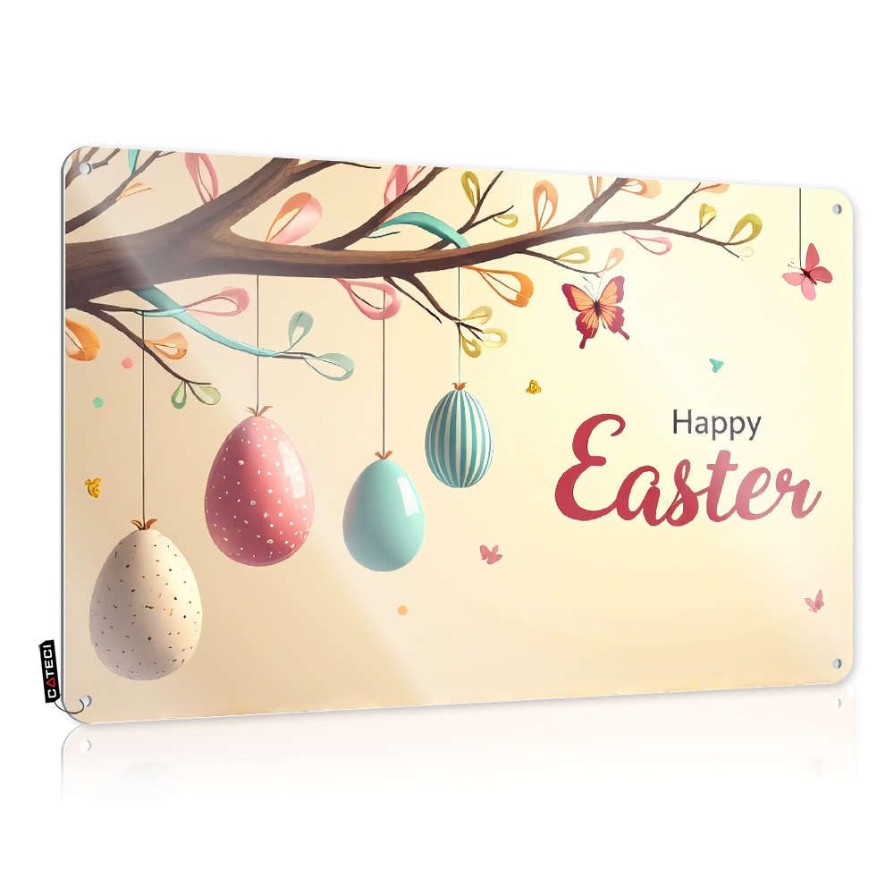 Metal Sign With Funny Feminist Decor Folded Edge - Highland Welcome Tall Wall-mounted Rock Memorabilia Wall | Garden Vintage Round & Happy Easter!