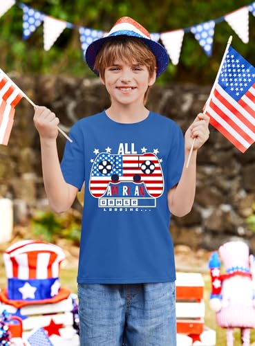 Image of BesserBay Unisex Kids July 4th Amarican Flag Top Patriotic Funny T-Shirt 6-14 Years