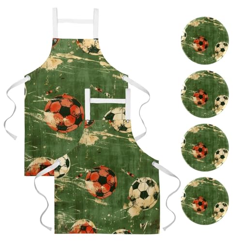 Tablier de cuisine Grunge Soccer idéal pour la pâtisserie et le service en bistrot