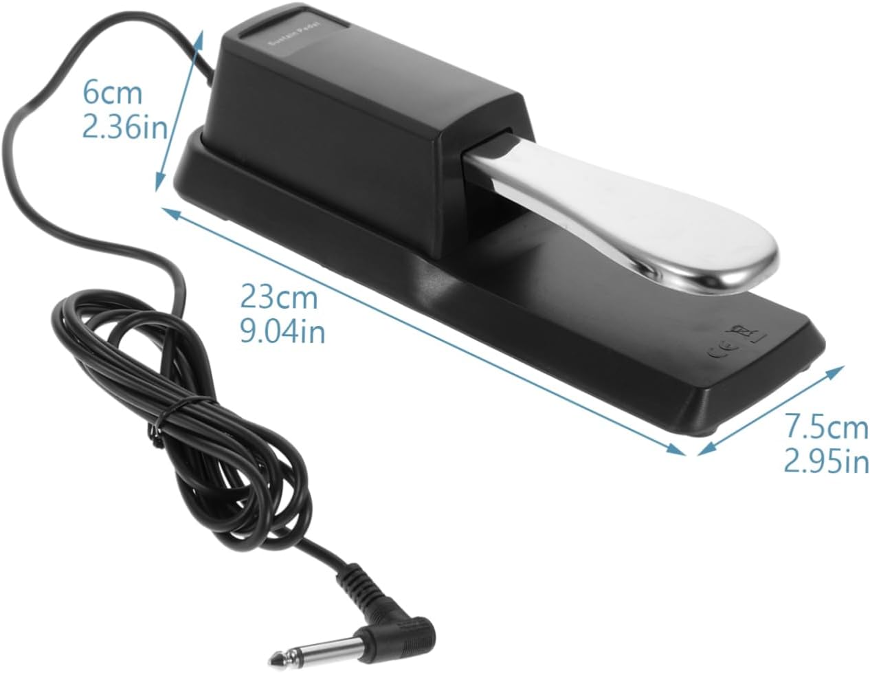 Piano Sustain Pedal with Half-pedal Capability Durable Material Classic Design for Electronic Keyboards Midi Synthesizers and Digital Pianos