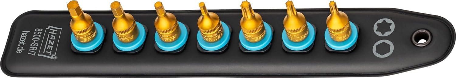 HAZET - SmartRail 1/4" 8500-SR/7 I Soporte de plástico para 7 vasos I magnético, antideslizante, fácil manejo I Accionamiento: cuadrado 6,3 mm (1/4 pulgada) I Fabricado en Alemania