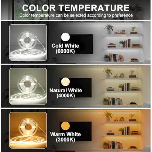 Tira de LED COB Impermeable IP68 12V 4000K 5mm Flexible miniatura 5