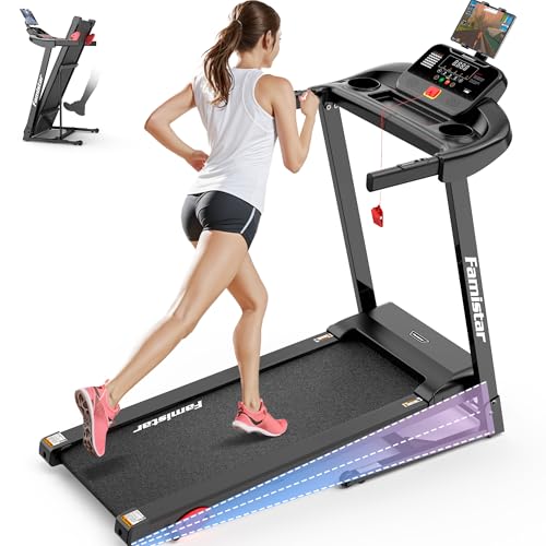 Image of Treadmill for Home, Portable Folding Electric Exercise Treadmill with Adjustable Incline, APP Control, 64 Programs, 300 lb Capacity, 7.5MPH, Bluetooth Speakers, Running Walking Jogging, 12 /23 Update