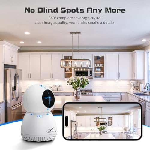 Image of CAMATE RoboCam 3MP (5 /2.4 Ghz Dual Band) Indoor WiFi CCTV Security Camera | Motion Detection & Tracking, Night Vision, 2-Way Audio, Support 256GB SD Card (3MP - 5GHz)