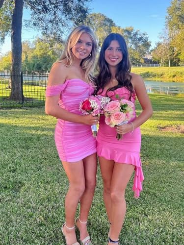 Smileven Chiffon Mini Homecoming Dresses for Teens 2025 Short Off Shoulder Cocktail Party Gowns4