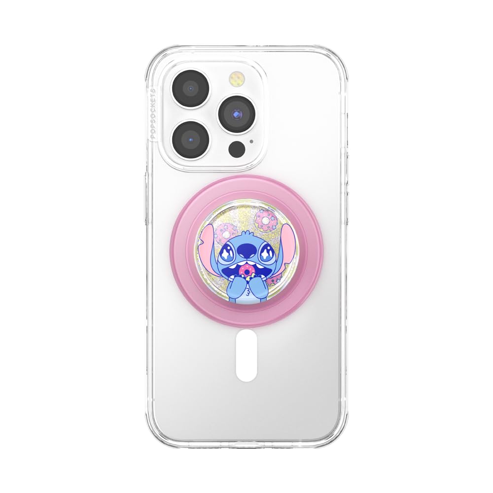 PopSockets runder Telefongriff kompatibel mit MagSafe, Adapterring im Lieferumfang enthalten, Telefonhalter, kabelloses Laden kompatibel - Tidepool Stitch Snacks