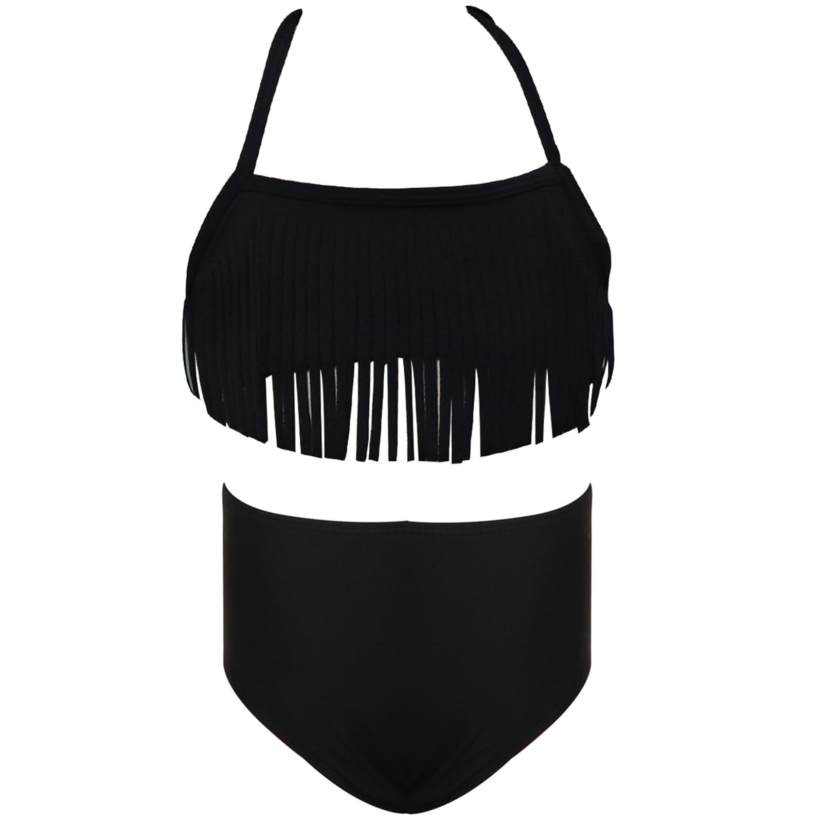 Generisch Traje de baño para niña, elegante bikini con volantes, traje de baño de dos piezas para playa, piscina y actividades de verano