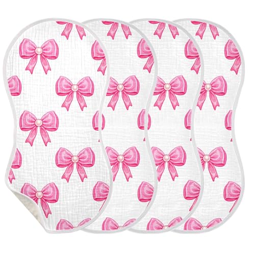 xigua Bows Muslin Baby Burp Cloths Set of 1, Super Soft & Absorbent Burping Rags, Cotton Burp Clothes Shower Gift for Newborn, Baby Girls and Boys3