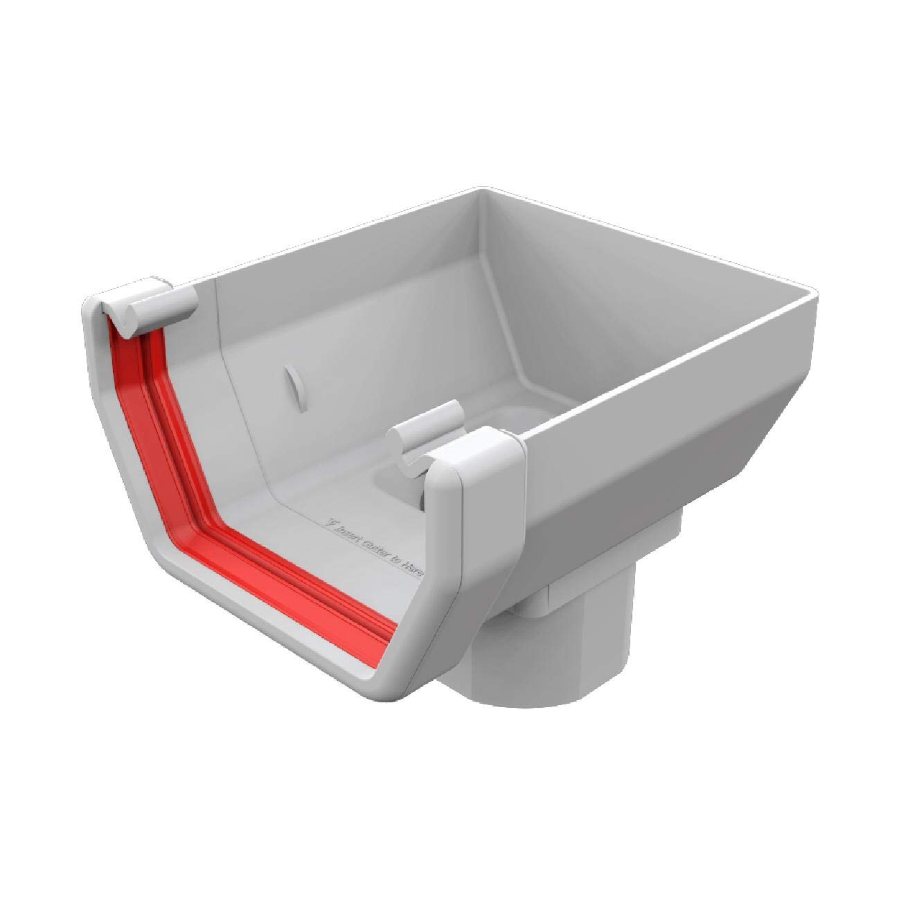 Freeflow White Square Gutter Stop End Outlet, 114Mm Rain Water Systems