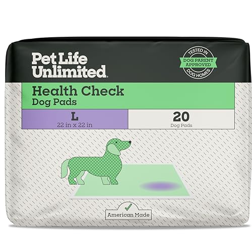Image of Pet Life Unlimited Health Check Puppy Pads for Dogs, Health Indicating Pee Pads, 20 Count, 22 inch x 22 inch, Color-Track Technology Detects Common Health Issues, Leak-Proof, Super Absorbent, Made in USA