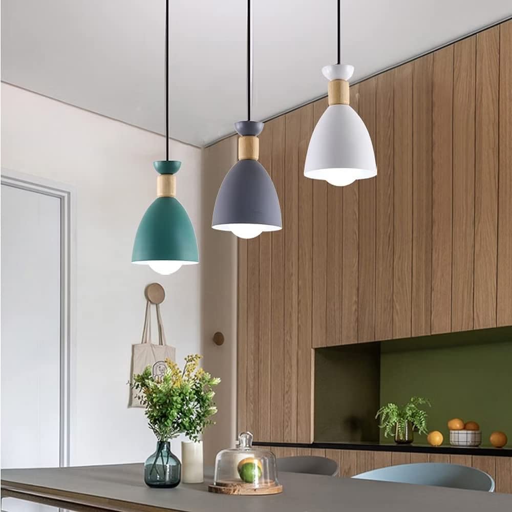 KINIS KIN-720 MIX (GN+WH+GR) Modern Cluster Pendant Lights Nordic Linear Cluster Hanging Light/Cluster Ceiling Light/Three Pendant Lamp to Décor Home/Living Room/Bedroom/Office/Dining/Cafe/Restaurants