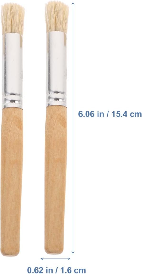 HEALLILY Professional Paint Brush Set 6 Pcs Round Pointed Tip Nylon Hair with Wooden Handles for Acrylic Watercolor Oil Painting Artist Tools with Zipper Case