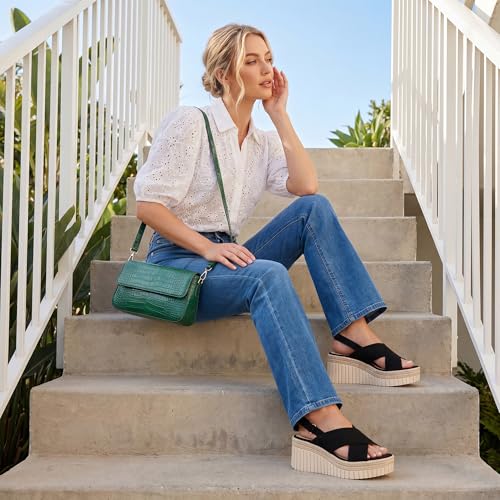 Image of VICKI.VICKI Women's Raffia Platform Sandals, Open Toe Wedge Slides