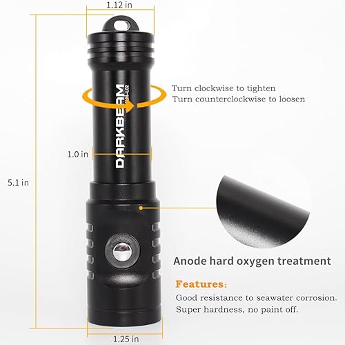 Darkbeam L02 DIVING FLASHLIGHT Diving Wrist Flashlight Rechargeable thumb #2