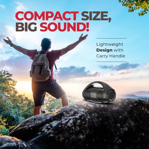 Image of pTron Fusion Go 10W Portable Bluetooth Speaker with 6Hrs Playtime, Immersive Sound, Auto-TWS Function, Supports BT /USB /SD Card /AUX Playback & Lightweight (Obsidian)