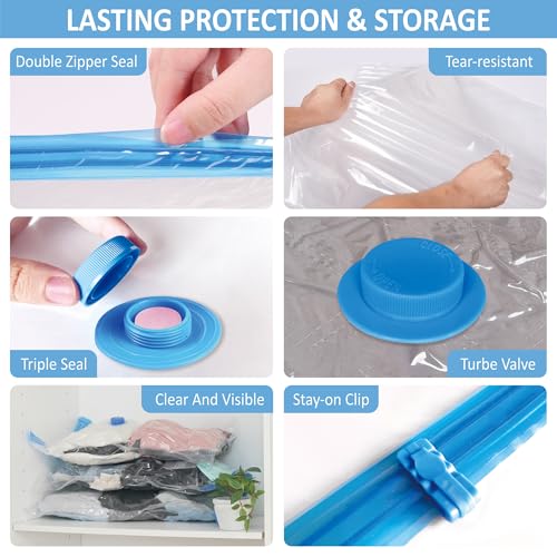 image for Cozy Essential 12 Pack Travel Vacuum Storage Bags with Rechargeable Wi