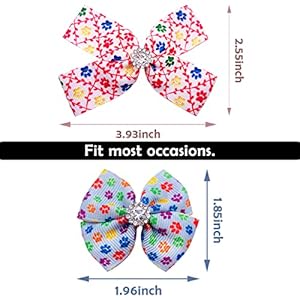 Pet Show 50pcs25pairs Paw Pattern Small Dog Hair Bows Bulk with Rubber Bands for Medium Dogs Cats Puppy Shih Tzu Rhinestone Bowknot Topknot Yorkies Rabbits Girl Boy Pet Grooming Hair Accessories  Cucciolini Doodles Pet show 50pcs25pairs paw pattern small dog hair bows bulk with rubber bands for medium dogs cats puppy shih tzu rhinestone bowknot topknot yorkies rabbits girl boy pet grooming hair accessories   cucciolini doodles