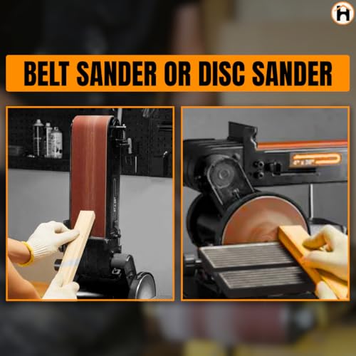 Image of Homdum 6-Inch Electric Belt & Disc Sander | 500W Bench Grinder Polisher | 2980RPM Metal Sanding Machine | Multipurpose Grinding Tool for Wood, Metal, Workshop & DIY