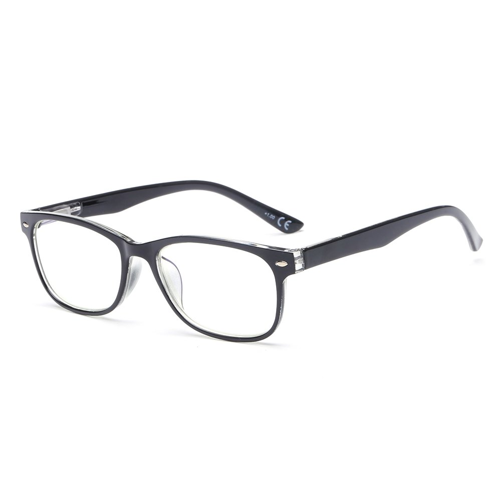 Suertree 1 PC Anti-Blue Computer Reading Glasses, Blue Light Filter Eye Glasses, Blocking UV Computer Glasses, Visual Aided Glasses, Female Male Reading Glasses Black 0.0 BM161