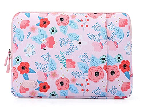 Image of MOCA 360 Laptop Sleeve Case Bag Shockproof Water Resistant Slim Protective Carry Cover with Soft Padded Fabric for Office Travel (Spring Pink, 15.6 inch Laptop)