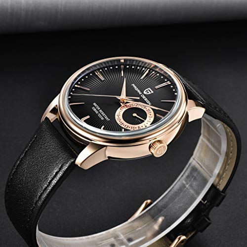 Pagani Design Vintage Men's Watch VH65 Quartz Movement Stainless Steel Leather Strap Waterproof Business Sport Wristwatch Date Display