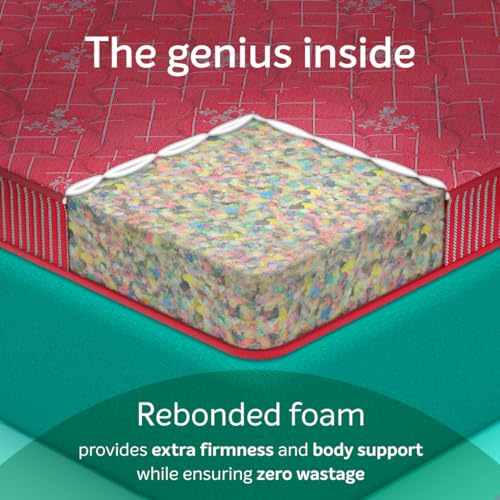 Image of Sleepwell Durafirm Classic Mattress | Rebonded Foam| Extra Firm, Soft & Anti-Sag | Eco-Friendly & Affordable |King|72X70X4.5| 2 Yrs Warranty