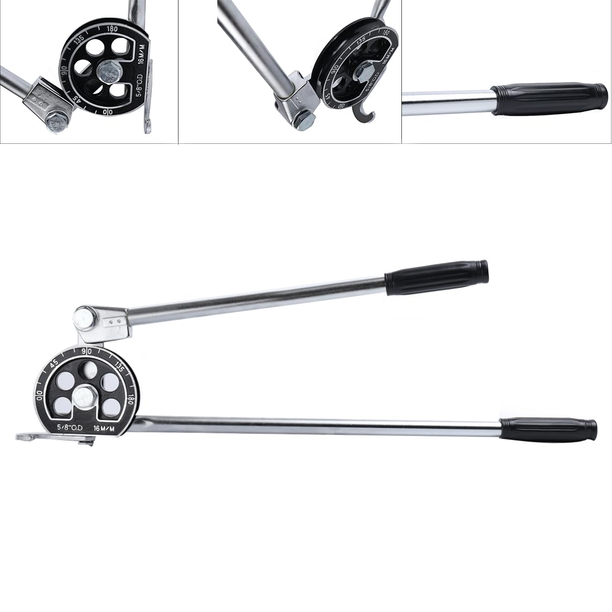 Doblador de tubos para metal aluminio tubos de cobre, herramienta para doblar tubos de 0 a 180 grados, dobladora de tubos Manuel, diámetro de tubo aplicable 5/8", 16 mm