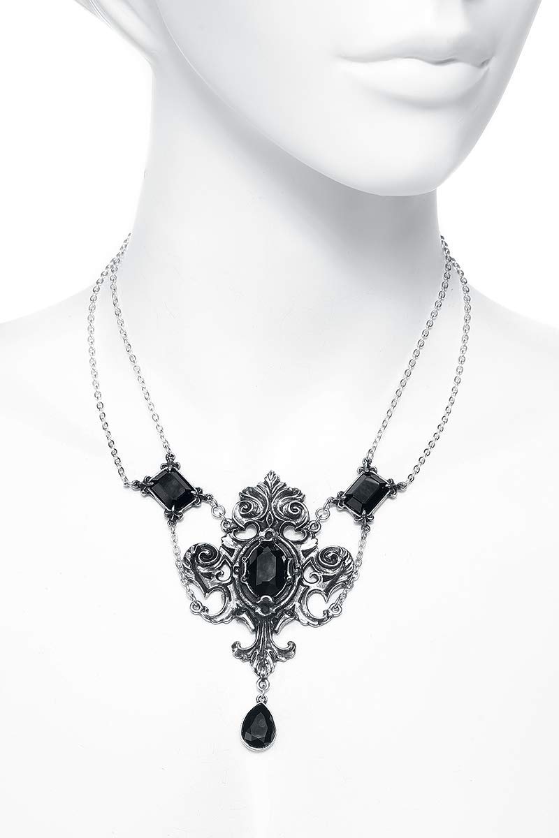 服/ファッション Alchemy Gothic: Queen Of The Night Nec.. Alchemy Gothic Queen of the Night Ornate Necklace Faceted Black