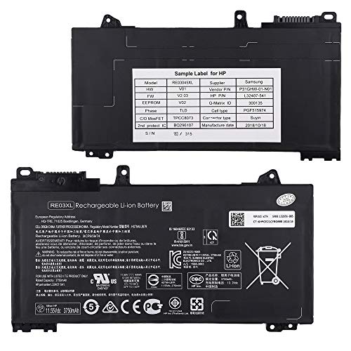 E-yiiviil ET RE03XL - Batería de repuesto compatible con HP ProBook 430, 440, 450, G6, zhan66 Pro 13, G2, HSTNN-OB1C Cover