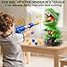 XINNOVEL Movable Dinosaur Shooting for Toys Kids 4-6, Electronic Kids Target Games with 2 Air Pump Guns, LCD Score Record, Sound, 48 Foam Balls, Birthday Gifts for 3 4 5 6 7 8 9 Year Old Boys Girls