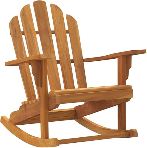 Miniatura 3 de Garden Adirondack Rocking Chair, Natural Teak Solid Wood, 39.4" Long Outdoor Patio Chair, Weather-Resistant Porch Seating for Relaxing Outdoor