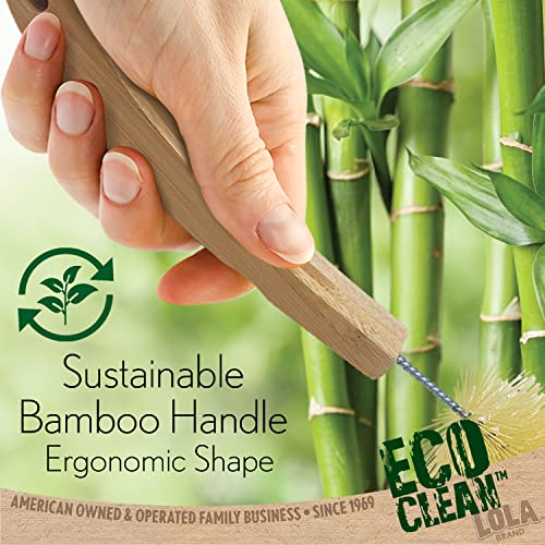 LOLA Bamboo Bottle Brush, Ergonomic Durable Bamboo Handle, Non Scratch, Easy Storage, Bristles Made from Recycled Soda/Water Bottles - 1 Pack - Thumbnail 6