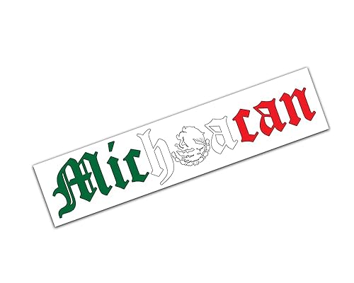 MICHOACAN 3 COLOR Mexico Flag Estados Emblema Decal for Car Truck SUV Window USA Stickers Mexico MICH Michoacan (40")
