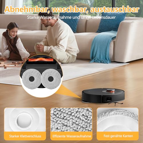 25 Stück Zubehör für Xiaomi X20 Max / X20 Pro Saugroboter, 6 Staubbeutel 6 Wischpad 2 Hauptbürste 6 Seitenbürsten 4 HEPA Filter 1 Reinigungsbürste. Ersatzteile für Xiaomi X20