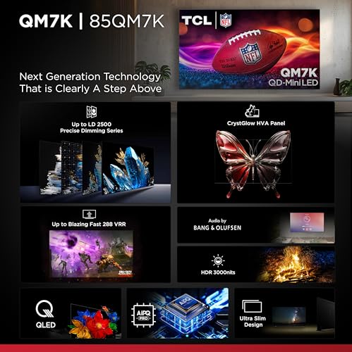 TCL 85 Inch Class QM7K Series | Mini LED QLED 4K HDR | 85QM7K, 2025 Model | 120HZ-144HZ Anti Reflective Screen Smart Google TV Dolby Atmos Onkyo Audio | Voice Remote Alexa Gaming Streaming Television by TCL - Image 3