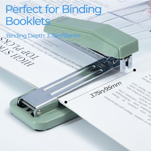 Image of M&G Swing-Arm Stapler with 50 Sheet Capacity, 360 Rotation, 1000 Staples for Booklet Binding, Durable for Office, School, Home (Green)
