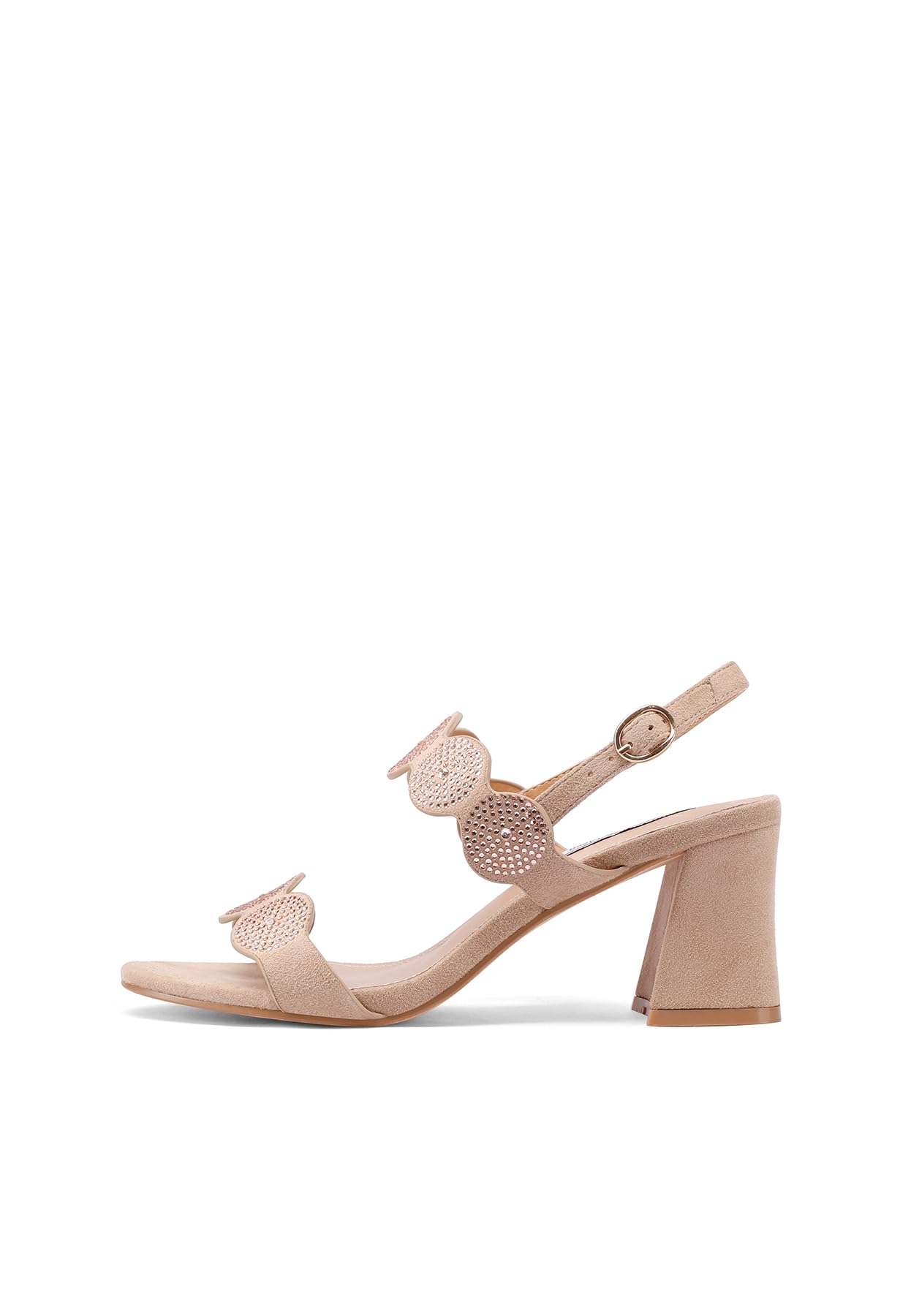 QUEEN HELENA Sandali Eleganti con Strass Scarpe Aperte con Tacco Medio Donna ZM9637