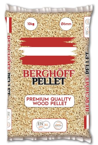 Pellet BERG-HOFF da 10 KG – Originale 100% Abete Austriaco, certificato ENplus A1 e DINplus - Alto...